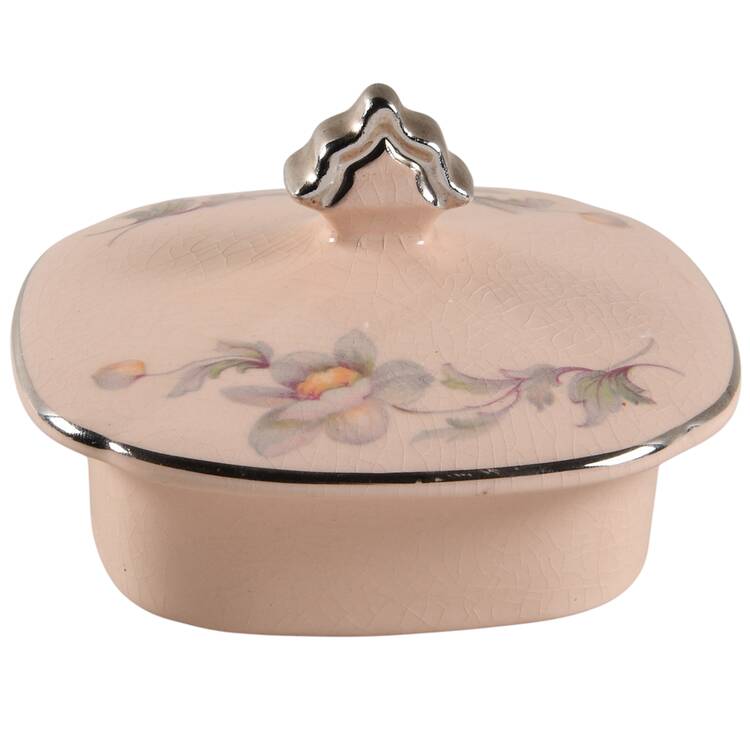 Silver Moon Pink Background Lid for Teapot by Limoges-American