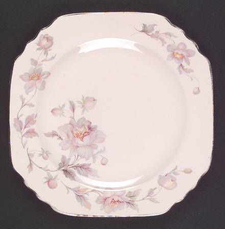 Silver Moon Pink Background Luncheon Plate