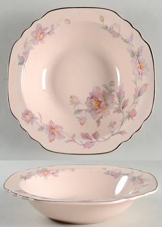 Silver Moon Pink Background 8" Round Vegetable Bowl
