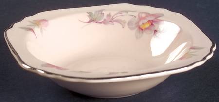 Silver Moon Pink Background Rim Fruit/Dessert (Sauce) Bowl