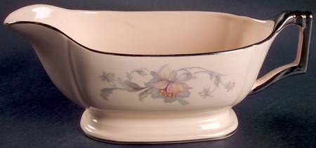Silver Moon Pink Background Gravy Boat
