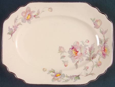 Silver Moon Pink Background Relish/Gravy Underplate