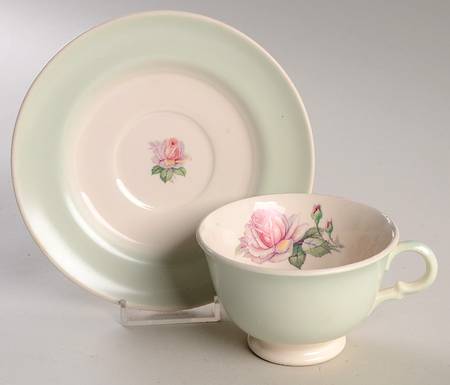 Tea Rose Footed Cup & Saucer Set