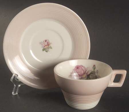 Tea Rose Cotillion Pink (No Trim) Flat Cup & Saucer Set