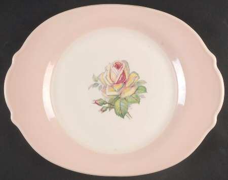 Tea Rose Cotillion Pink (No Trim) 12" Oval Serving Platter