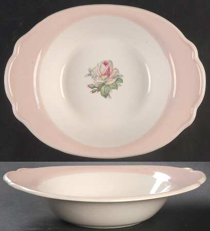 Tea Rose Cotillion Pink (No Trim) 9" Oval Vegetable Bowl