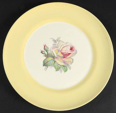 Tea Rose Cotillion Yellow Luncheon Plate