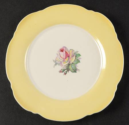 Tea Rose Cotillion Yellow Square Salad Plate