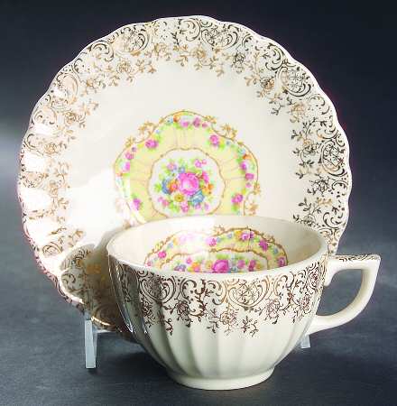 Toledo Delight White Flat Cup & Saucer Set