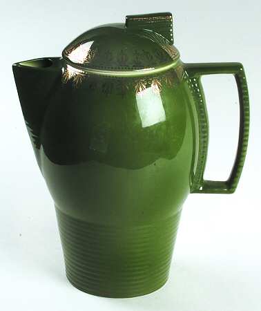 Trillium (Forest Green Filigree) Coffee Pot & Lid by Limoges-American