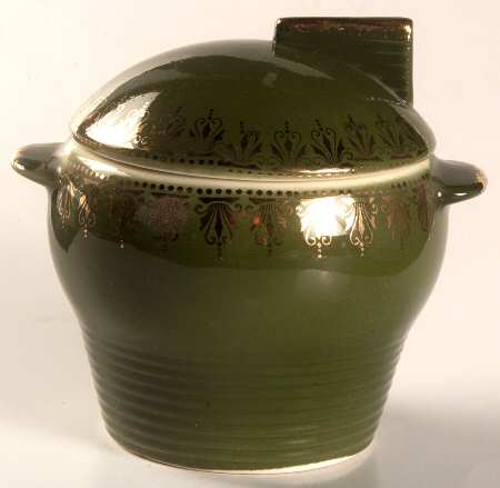 Trillium (Forest Green Filigree) Sugar Bowl & Lid