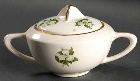 Trillium White (Glamour, Coupe) Sugar Bowl & Lid