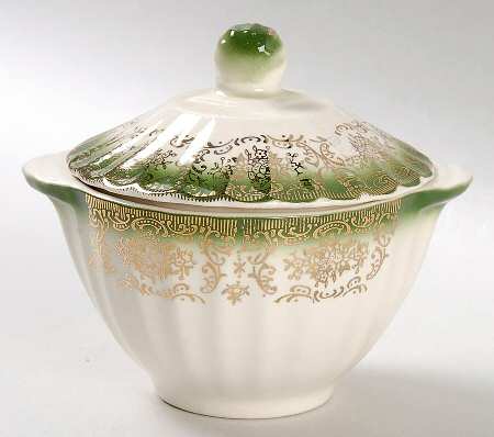 Trillium (Mandarin Green) Sugar Bowl & Lid