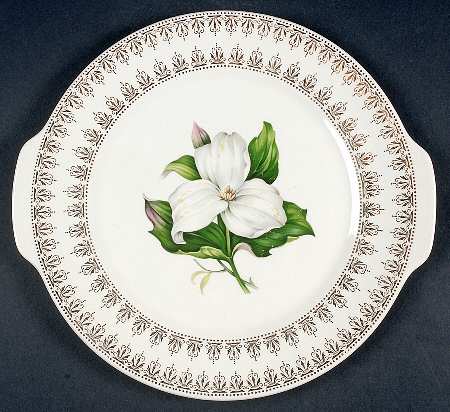 Trillium Handled Cake Plate by Limoges-American