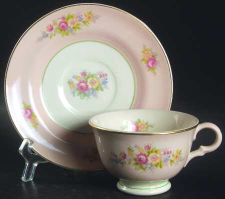 Troubadour Pink Footed Cup & Saucer Set