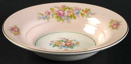 Troubadour Pink Rim Fruit/Dessert (Sauce) Bowl by Limoges-American