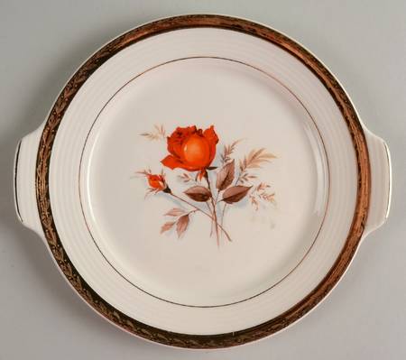 Vermillion Rose (Gold Leaf Band Edge) Relish