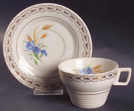 Wheatfield Smooth Edge Flat Cup & Saucer Set