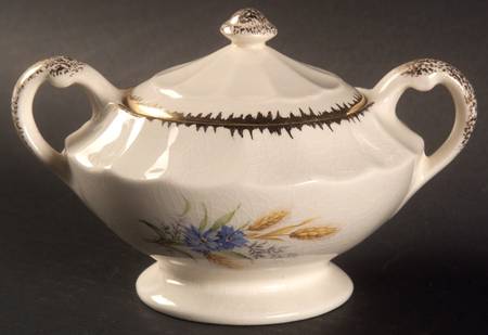 Wheatfield Fluted Edge Sugar Bowl & Lid