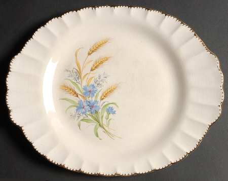 Wheatfield Fluted Edge 11" Oval Serving Platter