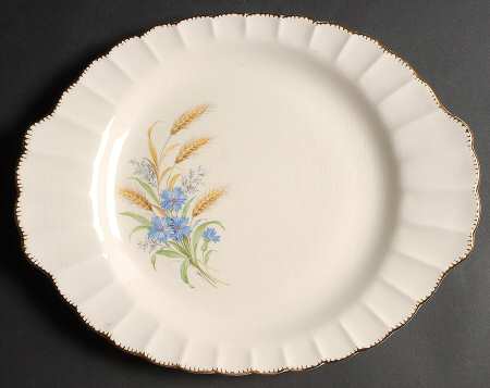 Wheatfield Fluted Edge 13" Oval Serving Platter
