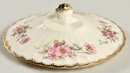 Wild Rose (Gold Trim) Lid for Round Vegetable