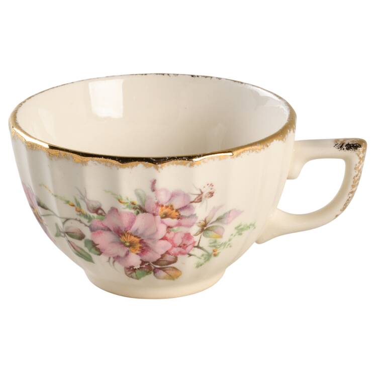 Wild Rose (Gold Trim) Flat Cup