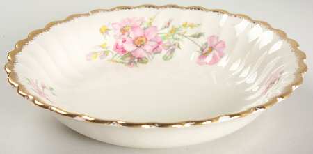 Wild Rose (Gold Trim) Coupe Soup Bowl
