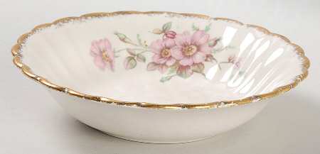 Wild Rose (Gold Trim) Fruit/Dessert (Sauce) Bowl