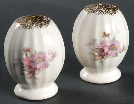 Wild Rose (Gold Trim) Salt & Pepper Set