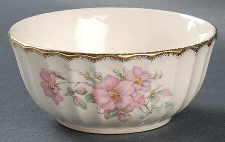 Wild Rose (Gold Trim) Cranberry Bowl