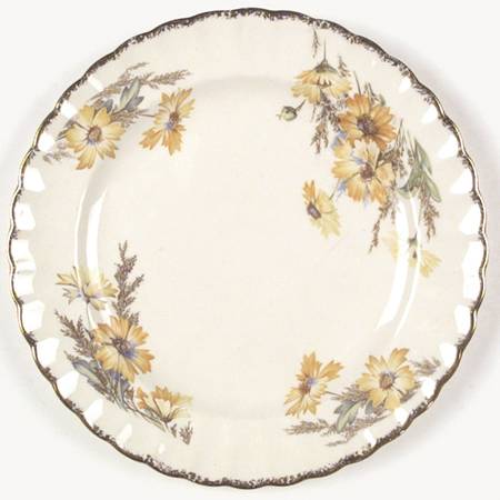 Yellow Daisy (Gold Trim) Bread & Butter Plate