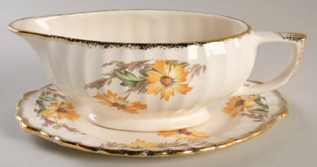 Yellow Daisy (Gold Trim) Gravy Boat & Underplate