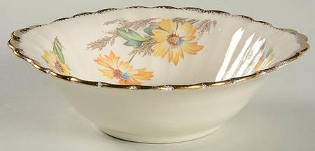 Yellow Daisy (Gold Trim) Lugged Cereal Bowl