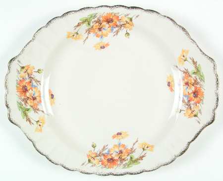Yellow Daisy (Gold Trim) 15" Oval Serving Platter
