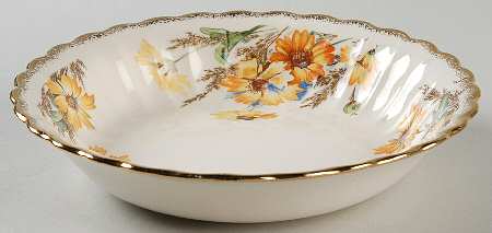 Yellow Daisy (Gold Trim) Coupe Soup Bowl