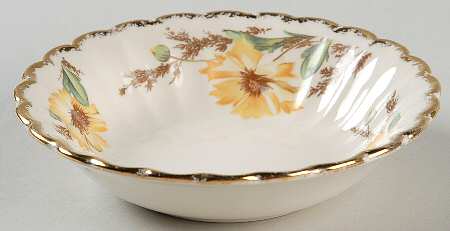 Yellow Daisy (Gold Trim) Fruit/Dessert (Sauce) Bowl