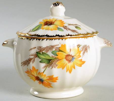 Yellow Daisy Sugar Bowl & Lid