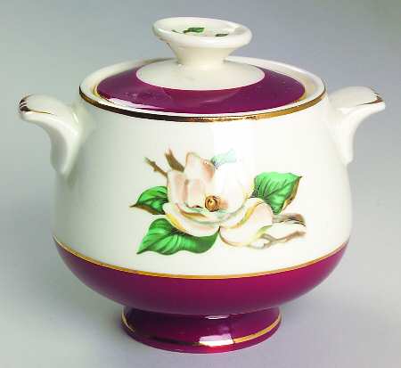 Burgundy Sugar Bowl & Lid