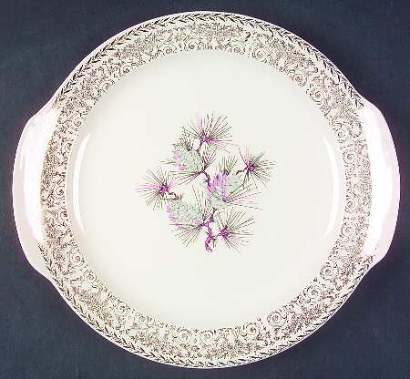 Pine Cone Handled Cake Plate