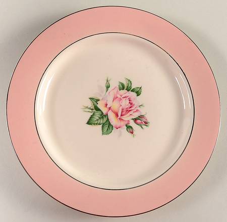 Pink Rose Salad Plate