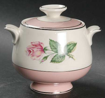 Pink Rose Sugar Bowl & Lid