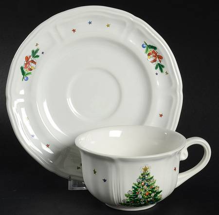 Christmas Flat Cup & Saucer Set