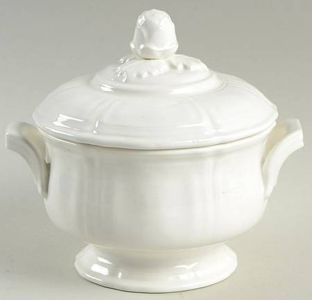 Colonial White Sugar Bowl & Lid