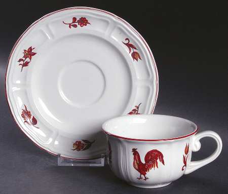 Mr. Rooster Flat Cup & Saucer Set