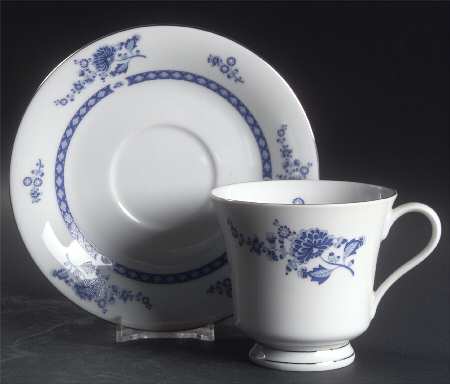 Blue Cathay Footed Cup & Saucer Set