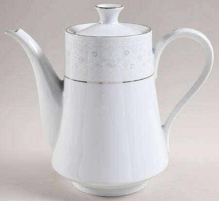 Brocade Blue and Pink Coffee Pot & Lid