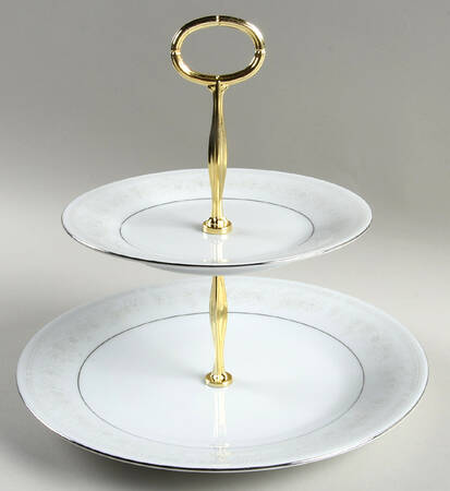 Chantilly 6 5/8"-10"  2 Tiered Serving Tray (Dp, Sp) HC