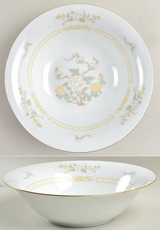 Jade Tree (Gold Trim) 9" Round Vegetable Bowl
