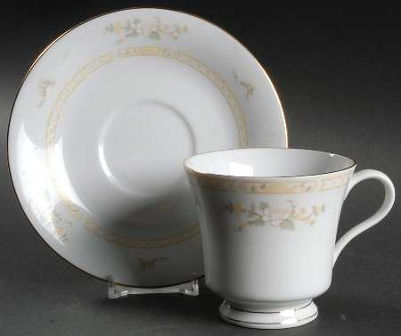 Jade Tree (Gold Trim) Footed Cup & Saucer Set